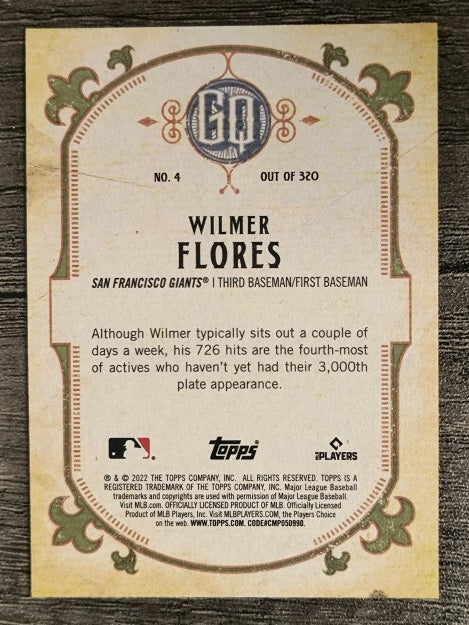 2022 Topps Gypsy Queen #4 Wilmer Flores
