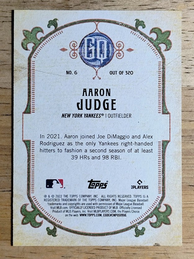 2022 Topps Gypsy Queen #6 Aaron Judge