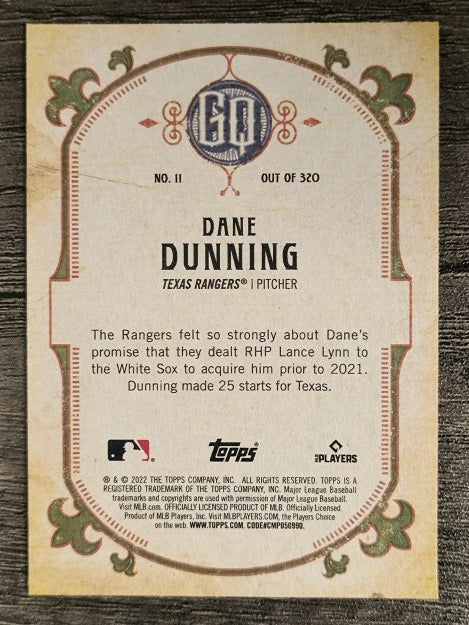 2022 Topps Gypsy Queen #11 Dane Dunning