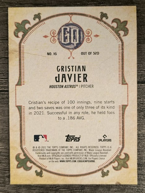 2022 Topps Gypsy Queen #16 Cristian Javier