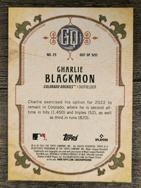 2022 Topps Gypsy Queen #23 Charlie Blackmon