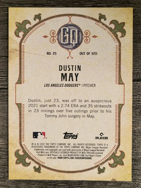 2022 Topps Gypsy Queen #29 Dustin May
