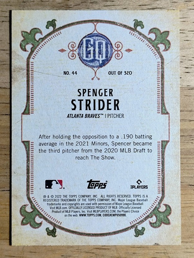 2022 Topps Gypsy Queen #44 Spencer Strider RC