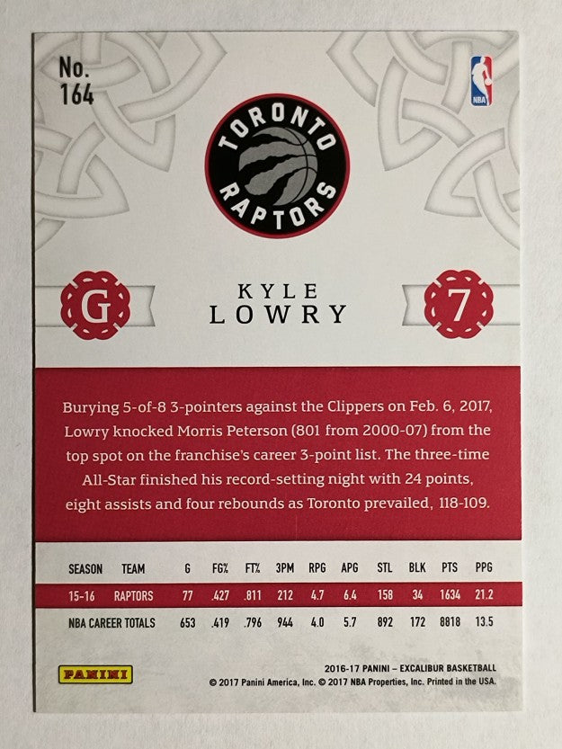 2016-17 Panini Excalibur Marquis #164 Kyle Lowry
