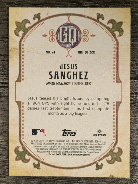 2022 Topps Gypsy Queen #74 Jesus Sanchez