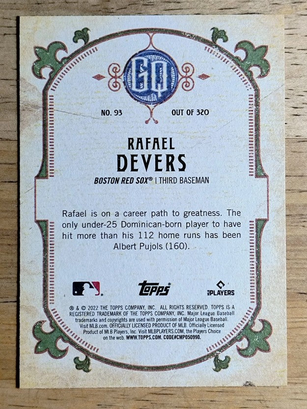2022 Topps Gypsy Queen #93 Rafael Devers