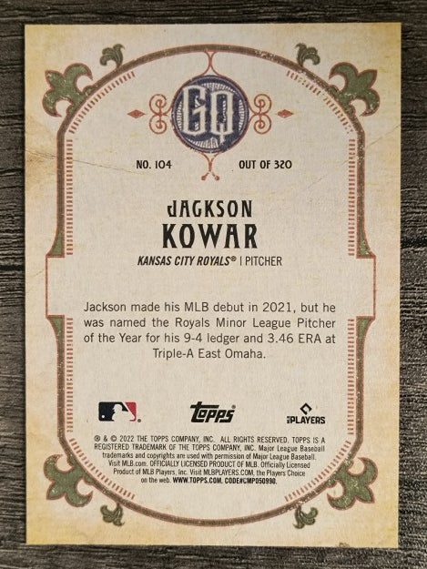2022 Topps Gypsy Queen #104 Jackson Kowar RC
