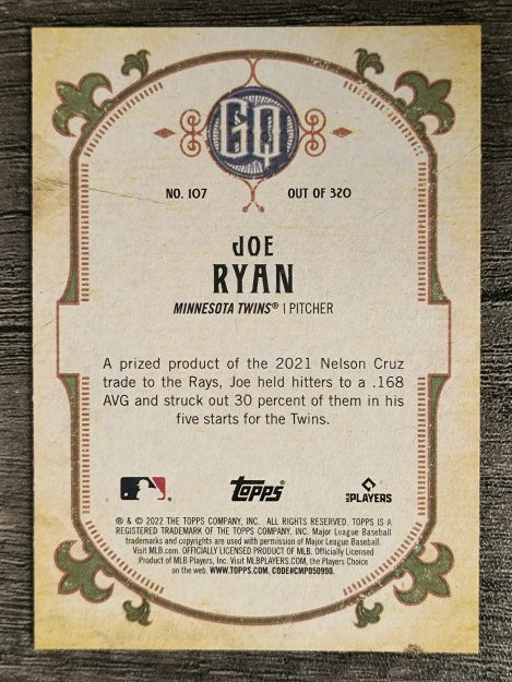 2022 Topps Gypsy Queen #107 Joe Ryan RC