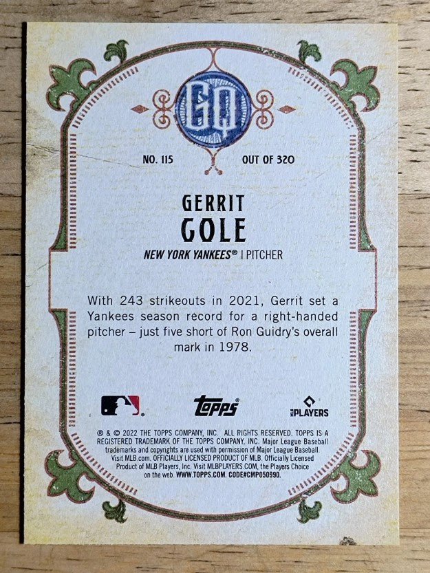 2022 Topps Gypsy Queen #115 Gerrit Cole