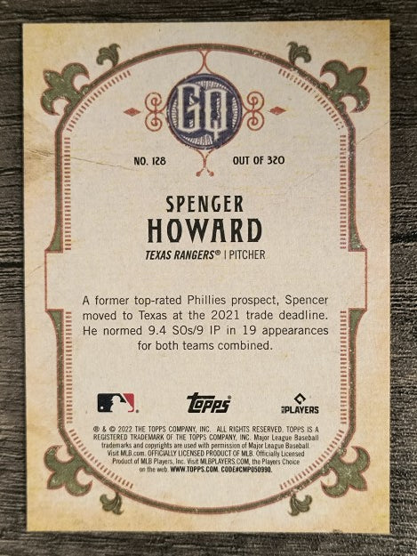 2022 Topps Gypsy Queen #128 Spencer Howard