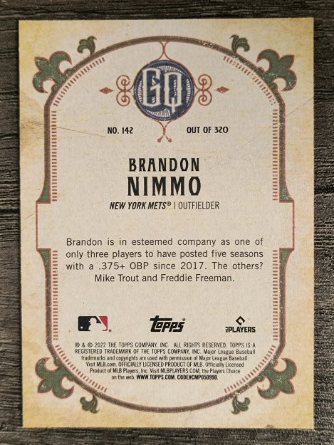 2022 Topps Gypsy Queen #142 Brandon Nimmo
