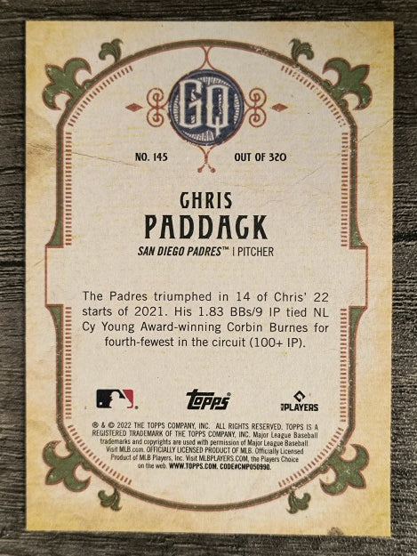 2022 Topps Gypsy Queen #145 Chris Paddack