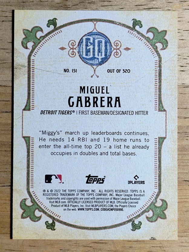 2022 Topps Gypsy Queen #151 Miguel Cabrera