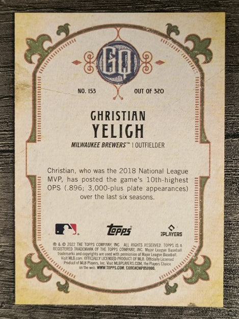 2022 Topps Gypsy Queen #153 Christian Yelich
