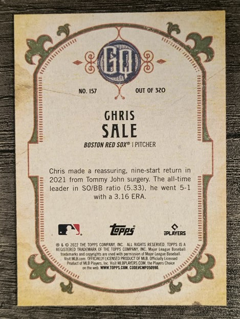 2022 Topps Gypsy Queen #157 Chris Sale