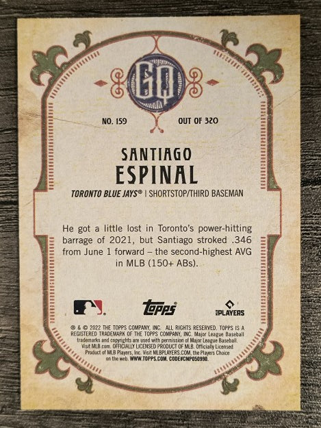 2022 Topps Gypsy Queen #159 Santiago Espinal