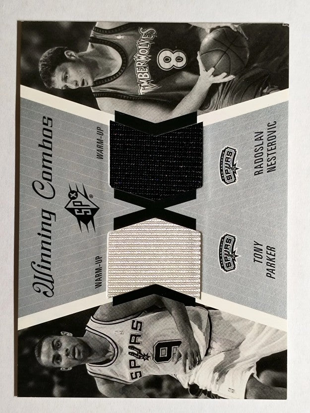 2003-04 SPx Winning Materials Combos #WC6 Tony Parker/Rasho Nesterovic