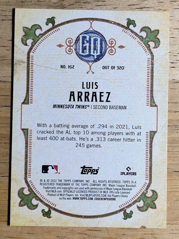 2022 Topps Gypsy Queen #162 Luis Arraez