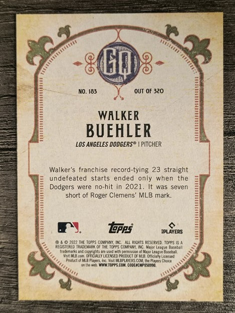 2022 Topps Gypsy Queen #183 Walker Buehler