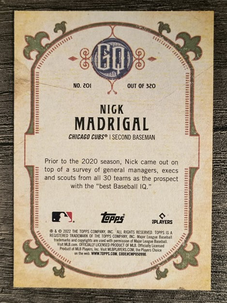 2022 Topps Gypsy Queen #201 Nick Madrigal