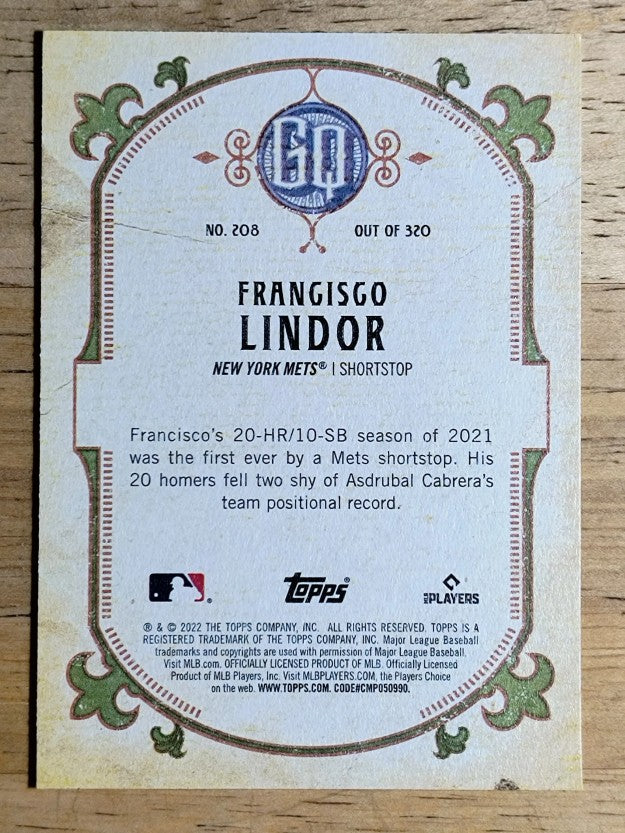 2022 Topps Gypsy Queen #208 Francisco Lindor