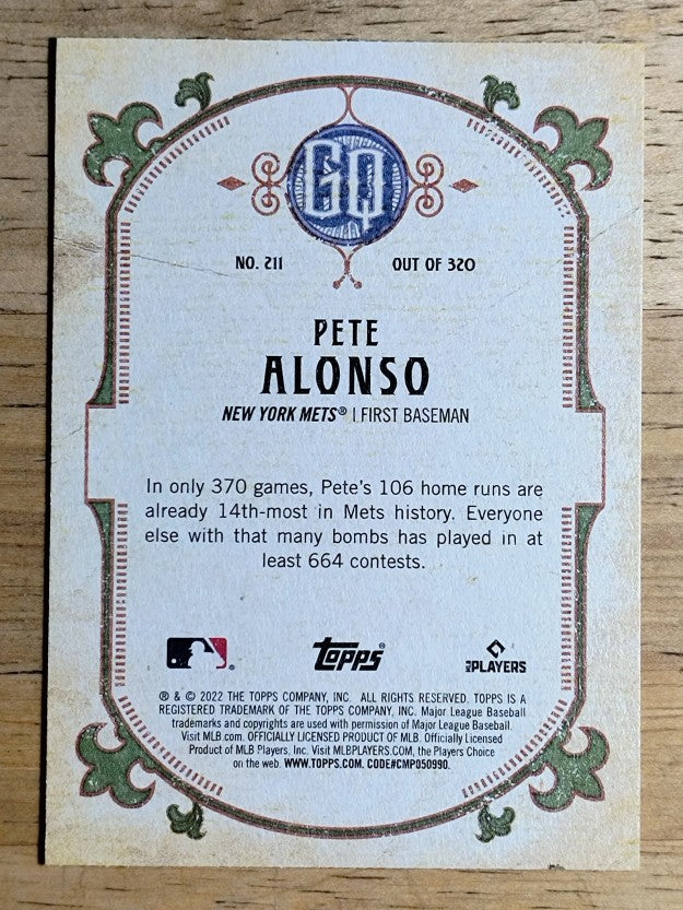 2022 Topps Gypsy Queen #211 Pete Alonso