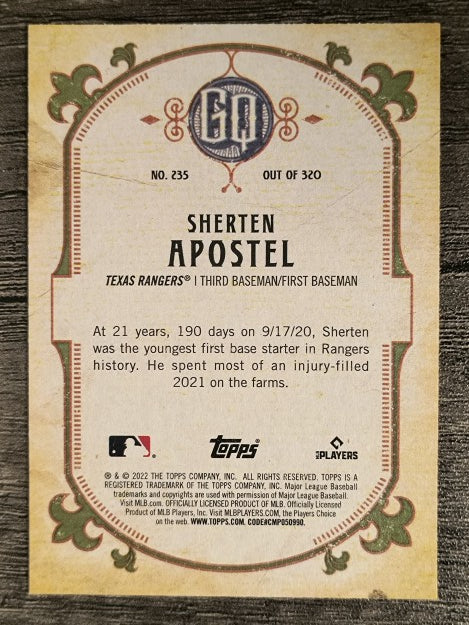 2022 Topps Gypsy Queen #235 Sherten Apostel