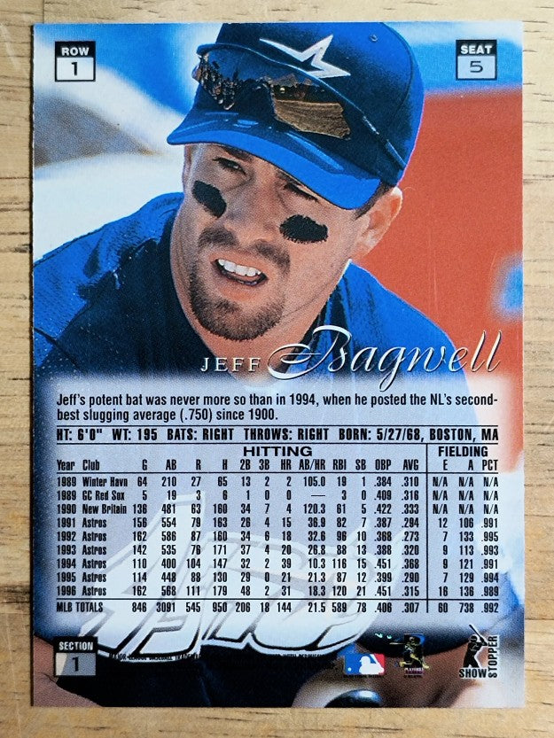 1997 Flair Showcase Row 1 #5 Jeff Bagwell