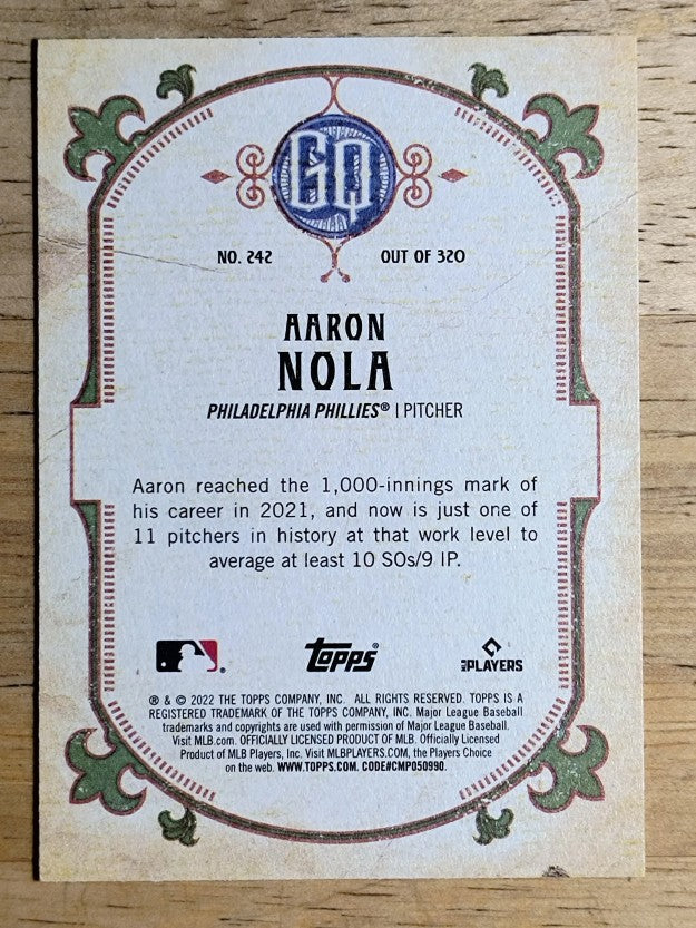 2022 Topps Gypsy Queen #242 Aaron Nola