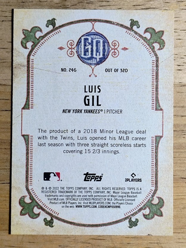 2022 Topps Gypsy Queen #246 Luis Gil RC