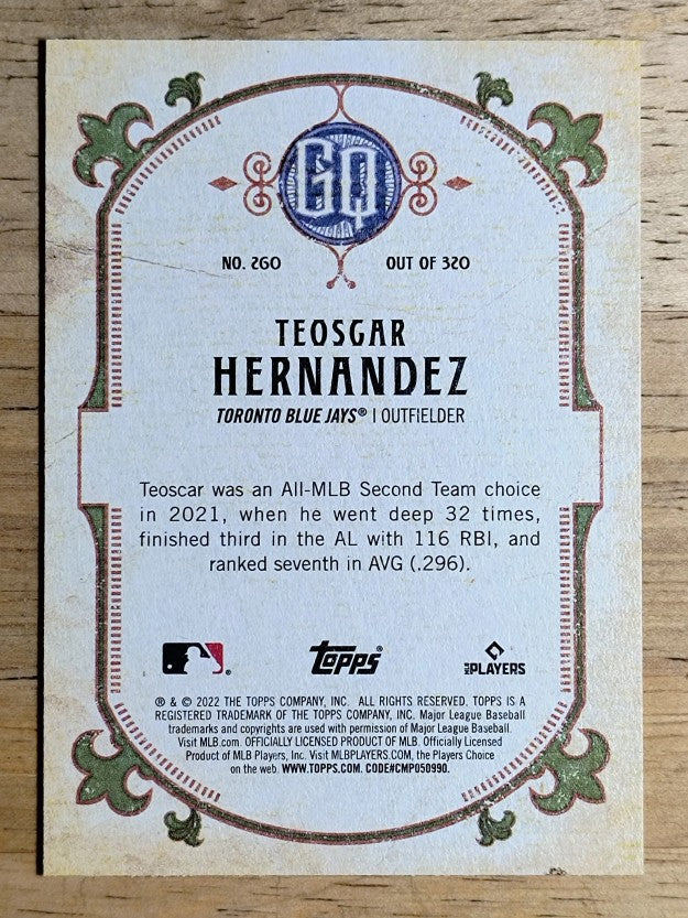 2022 Topps Gypsy Queen #260 Teoscar Hernandez