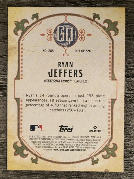 2022 Topps Gypsy Queen #265 Ryan Jeffers