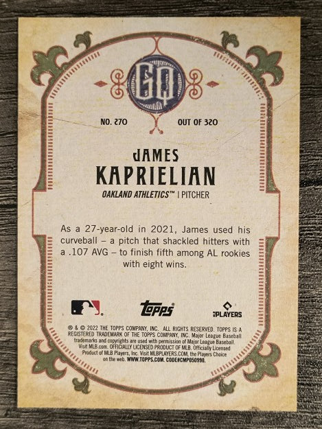 2022 Topps Gypsy Queen #270 James Kaprielian