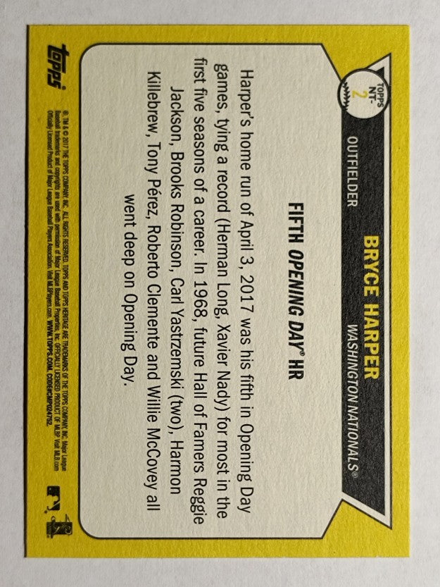 2017 Topps Heritage Now and Then #NT2 Bryce Harper