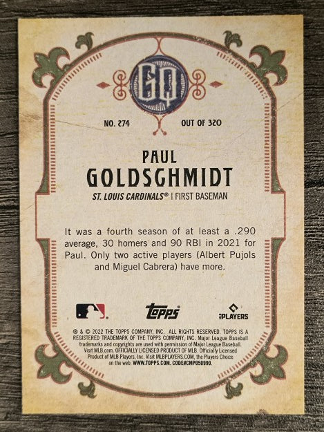2022 Topps Gypsy Queen #274 Paul Goldschmidt