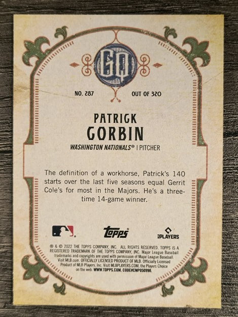 2022 Topps Gypsy Queen #287 Patrick Corbin