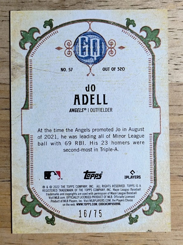 2022 Topps Gypsy Queen Mauve #57 Jo Adell