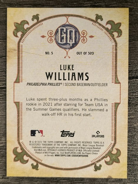 2022 Topps Gypsy Queen #5 Luke Williams RC