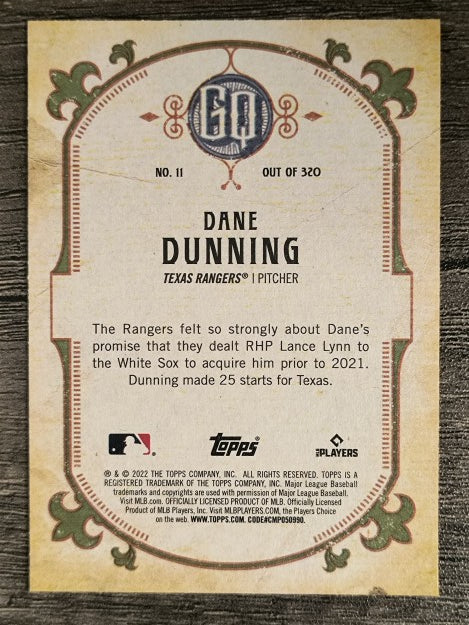 2022 Topps Gypsy Queen #11 Dane Dunning