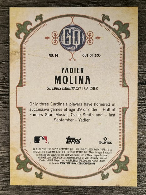2022 Topps Gypsy Queen #14 Yadier Molina