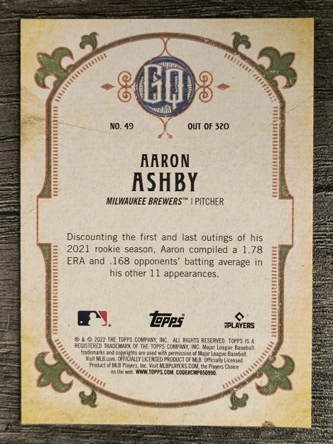 2022 Topps Gypsy Queen #49 Aaron Ashby RC