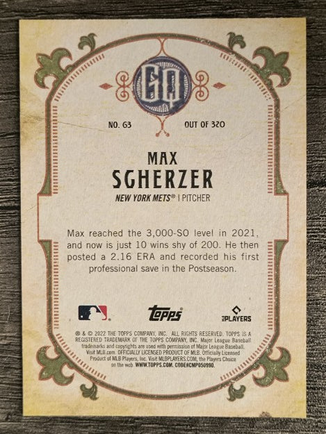 2022 Topps Gypsy Queen #63 Max Scherzer