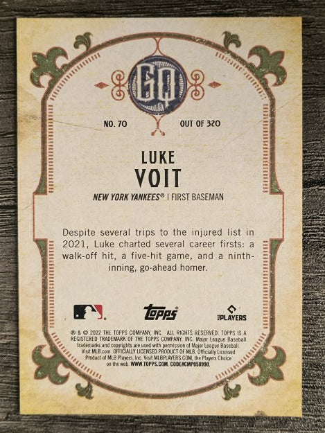 2022 Topps Gypsy Queen #70 Luke Voit