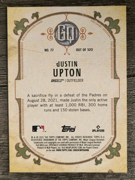 2022 Topps Gypsy Queen #77 Justin Upton