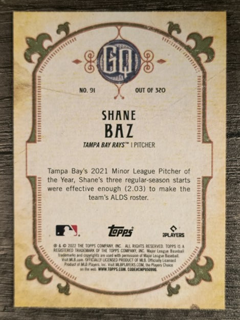 2022 Topps Gypsy Queen #91 Shane Baz RC
