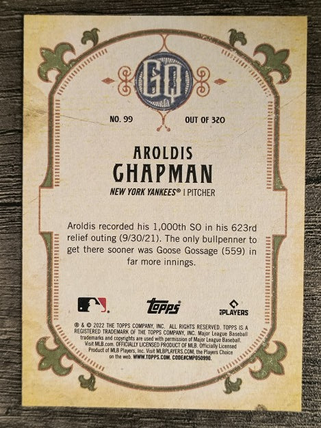 2022 Topps Gypsy Queen #99 Aroldis Chapman