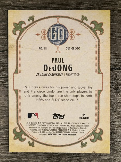 2022 Topps Gypsy Queen #111 Paul DeJong