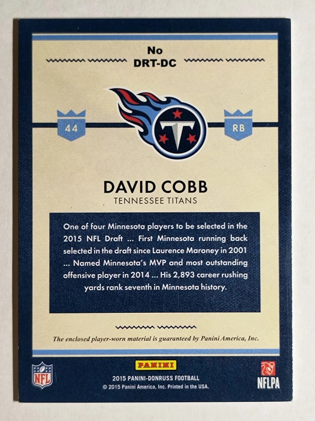 2015 Donruss Rookie Threads #DRTDC David Cobb