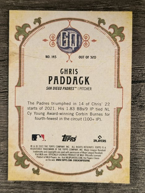 2022 Topps Gypsy Queen #145 Chris Paddack