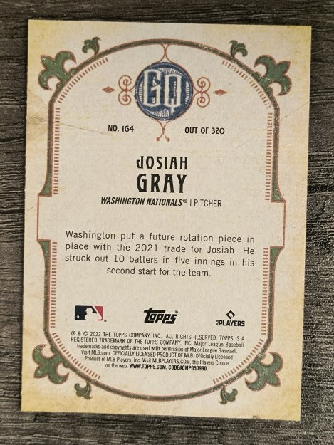 2022 Topps Gypsy Queen #164 Josiah Gray RC